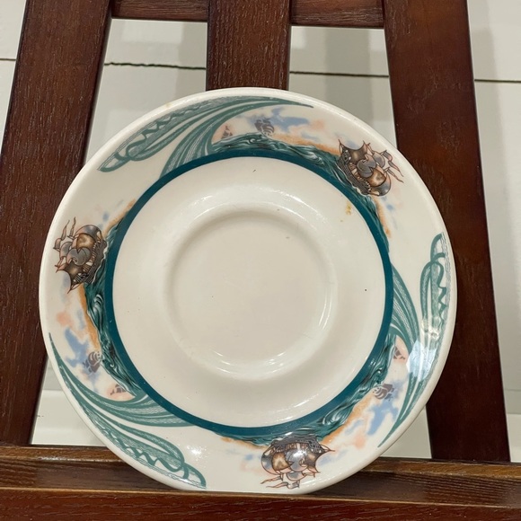 Homer Laughlin Two Cups and Saucers vintage ocean scene rare find - Picture 2 of 4